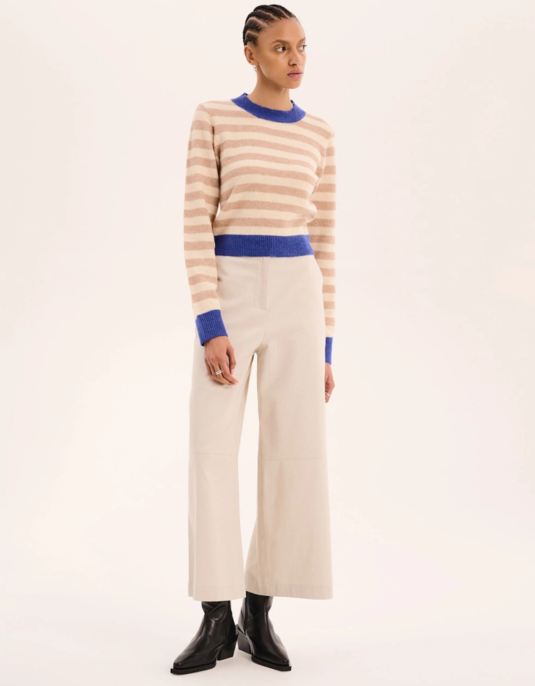 Pia Stripe Jumper in Cream stripe