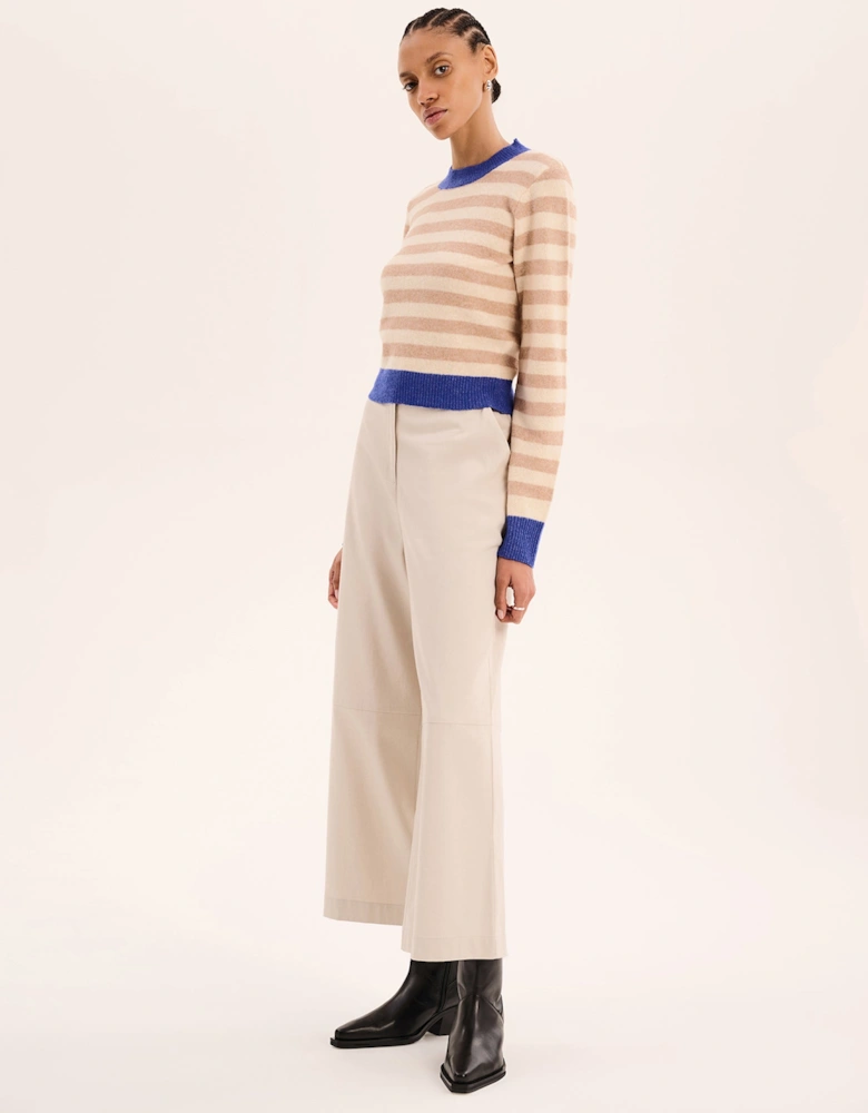 Pia Stripe Jumper in Cream stripe