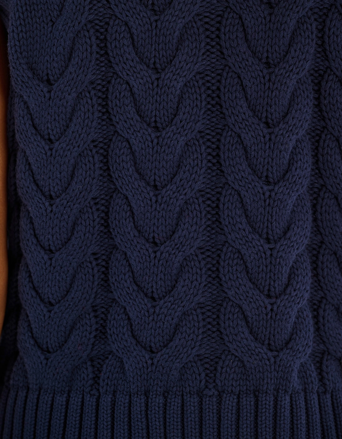 Matilda Cable Knitted Vest in Navy