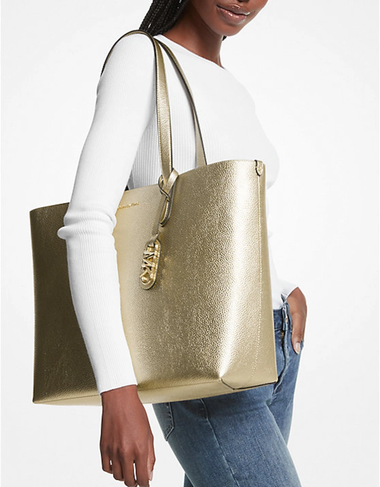 Eliza Extra-Large Metallic Pebbled Leather Reversible Tote Bag