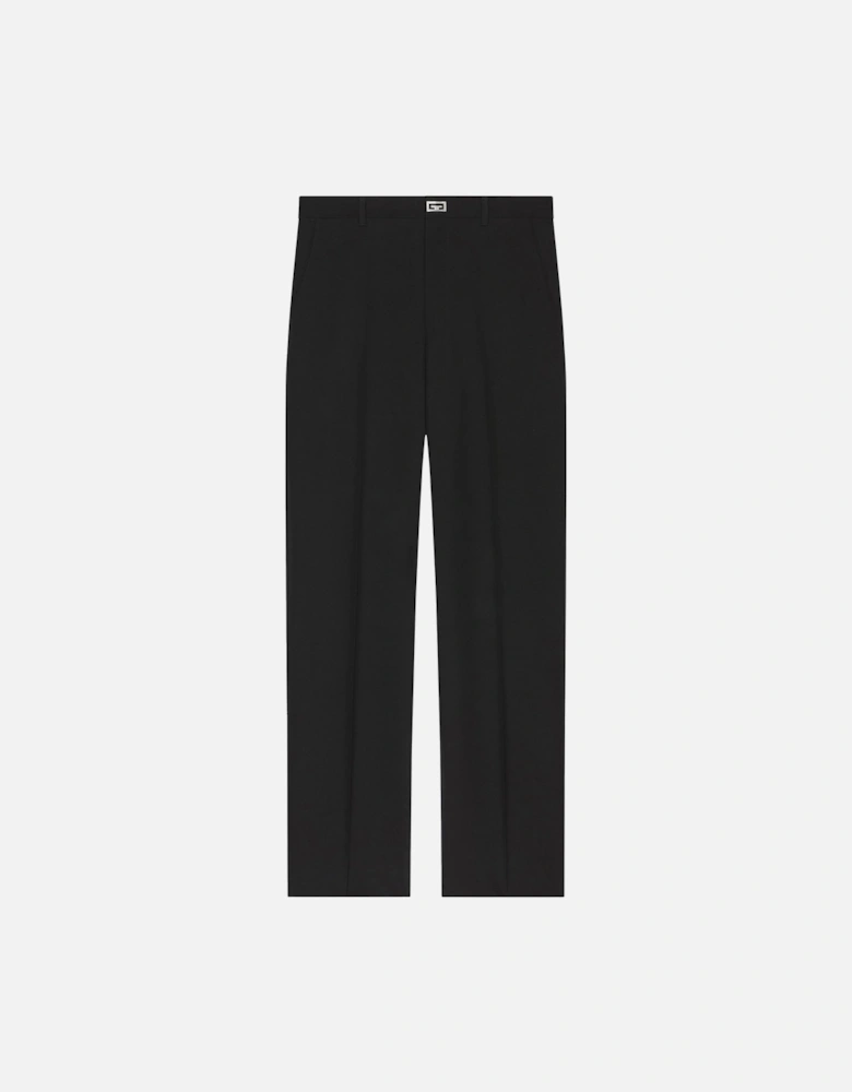 Virgin Wool Metal Detail Trousers Black