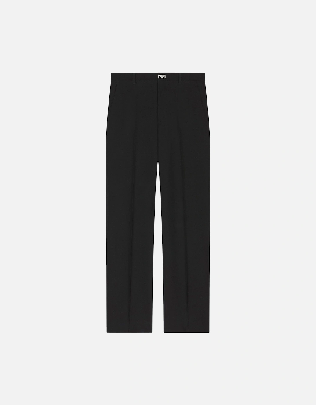 Virgin Wool Metal Detail Trousers Black, 5 of 4