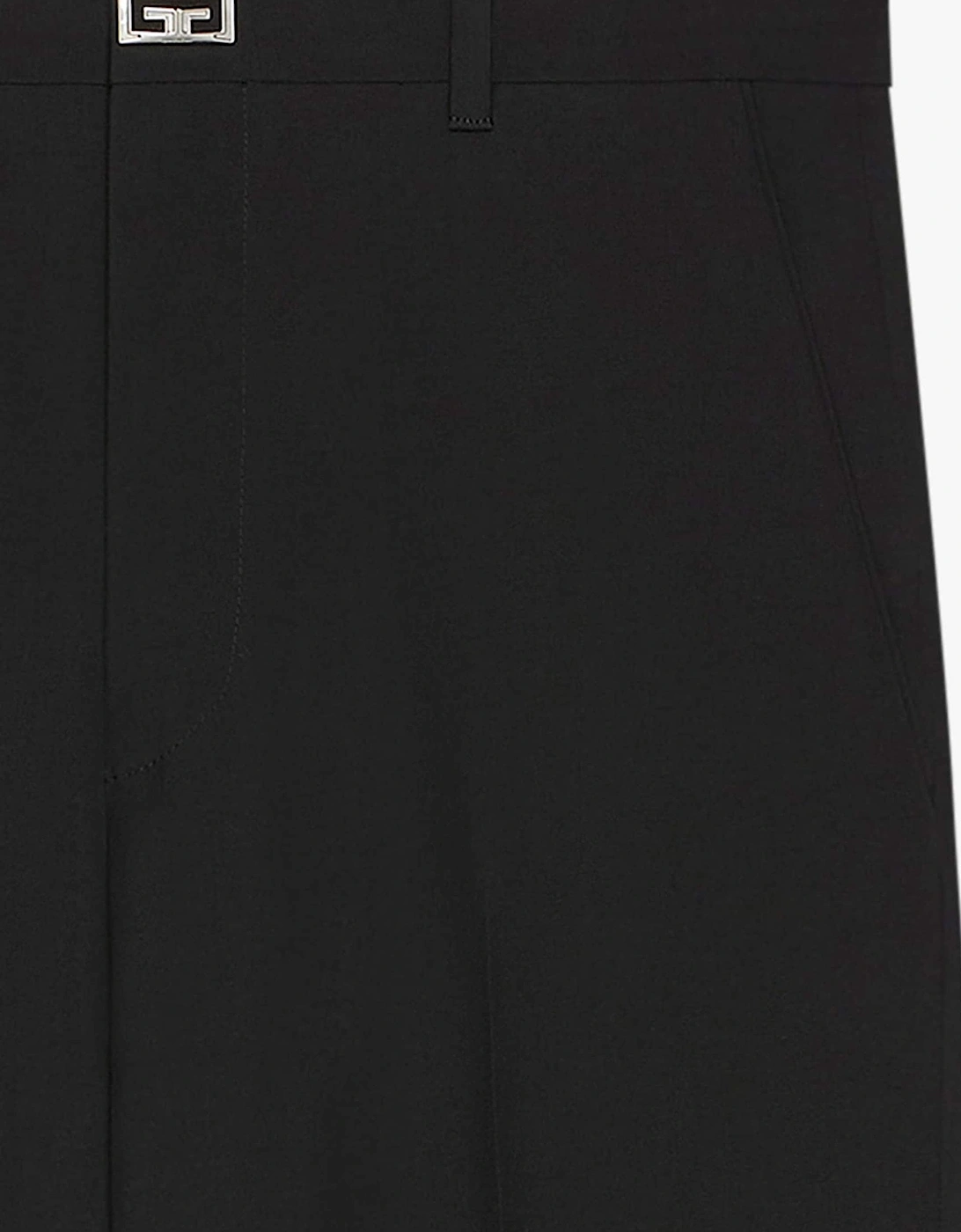 Virgin Wool Metal Detail Trousers Black