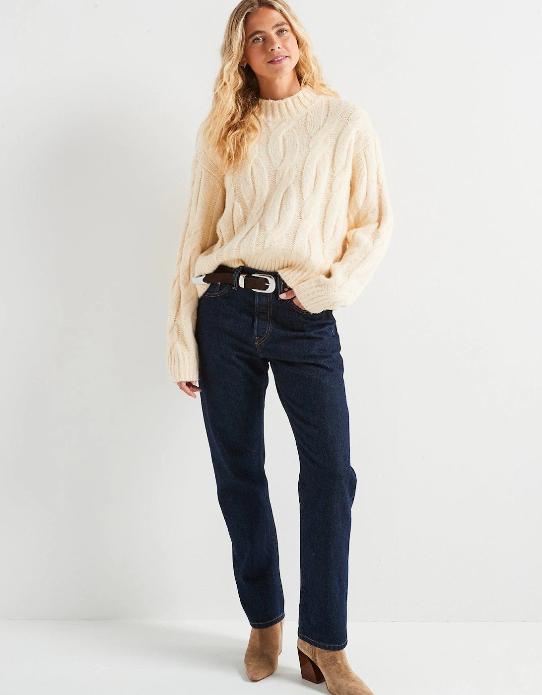 Isabel Cable Jumper - White Swan