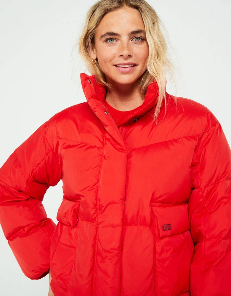 Western Bubble Jacket - Flame Scarlet