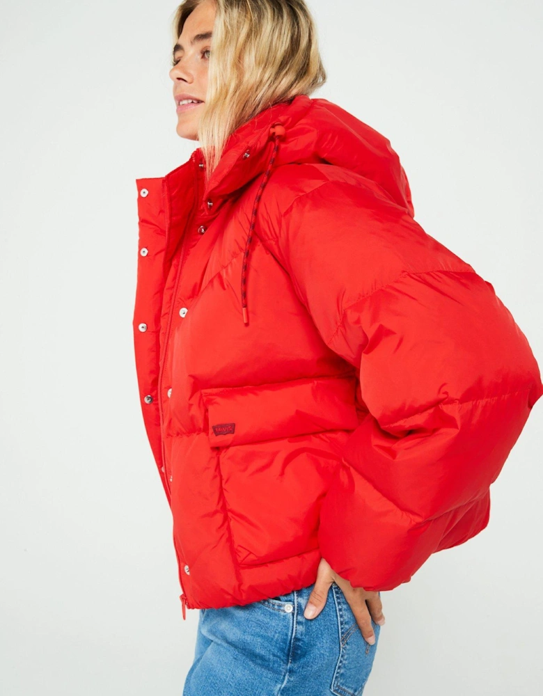 Western Bubble Jacket - Flame Scarlet