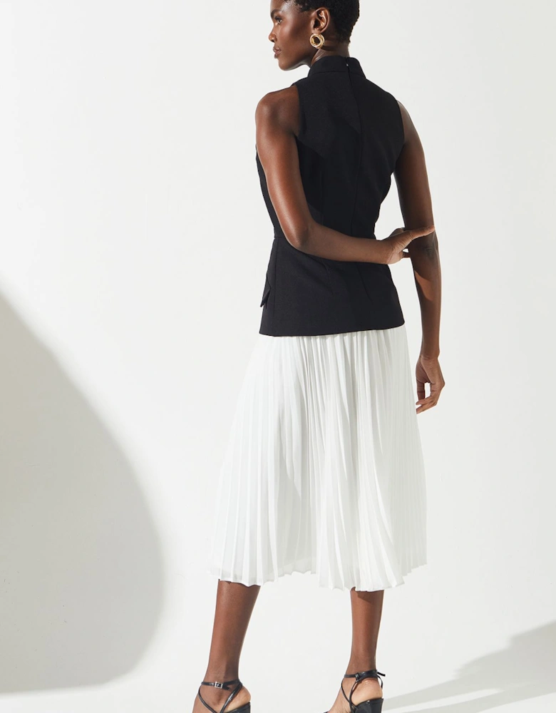 Crepe Pleat Skirt 2 in 1 Dress