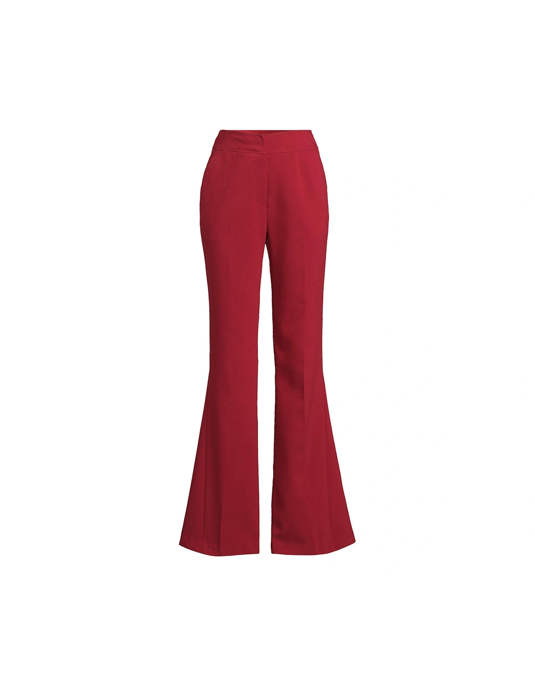 3 Piece Co-Ord Long Length Flared Leg Trousers  - Red