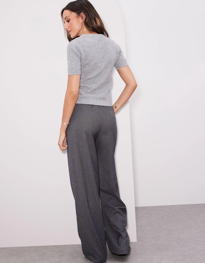 Wide Leg Trousers - Grey 