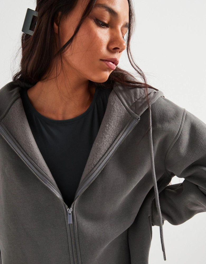 The Essential Zip Through Hoodie - Charcoal