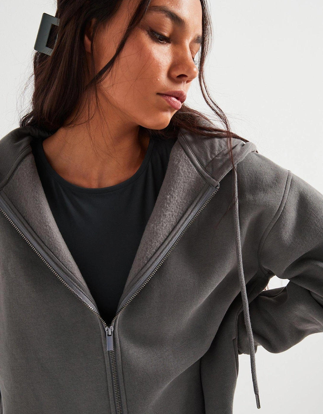 The Essential Zip Through Hoodie - Charcoal