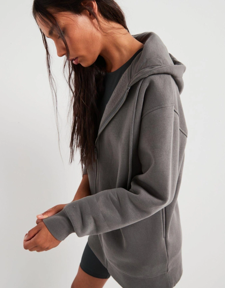 The Essential Zip Through Hoodie - Charcoal