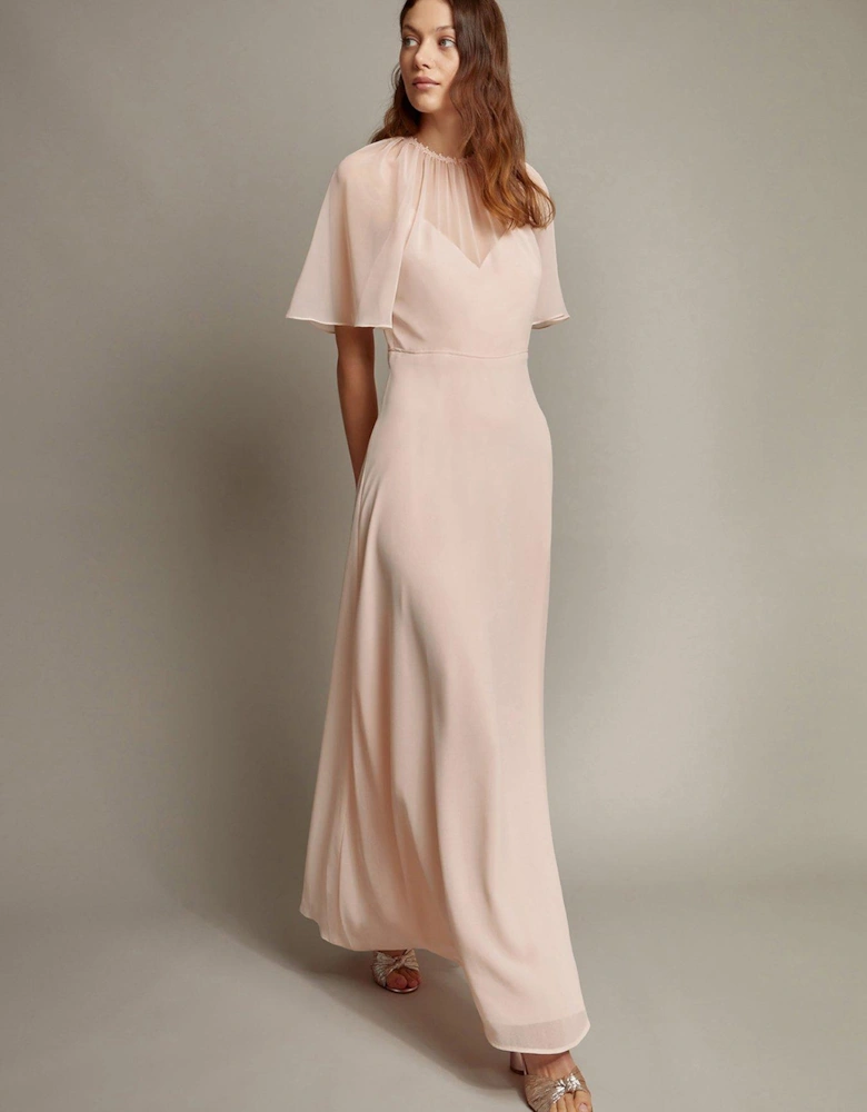 Mona Angle Sleeve Dress Blush - Pink