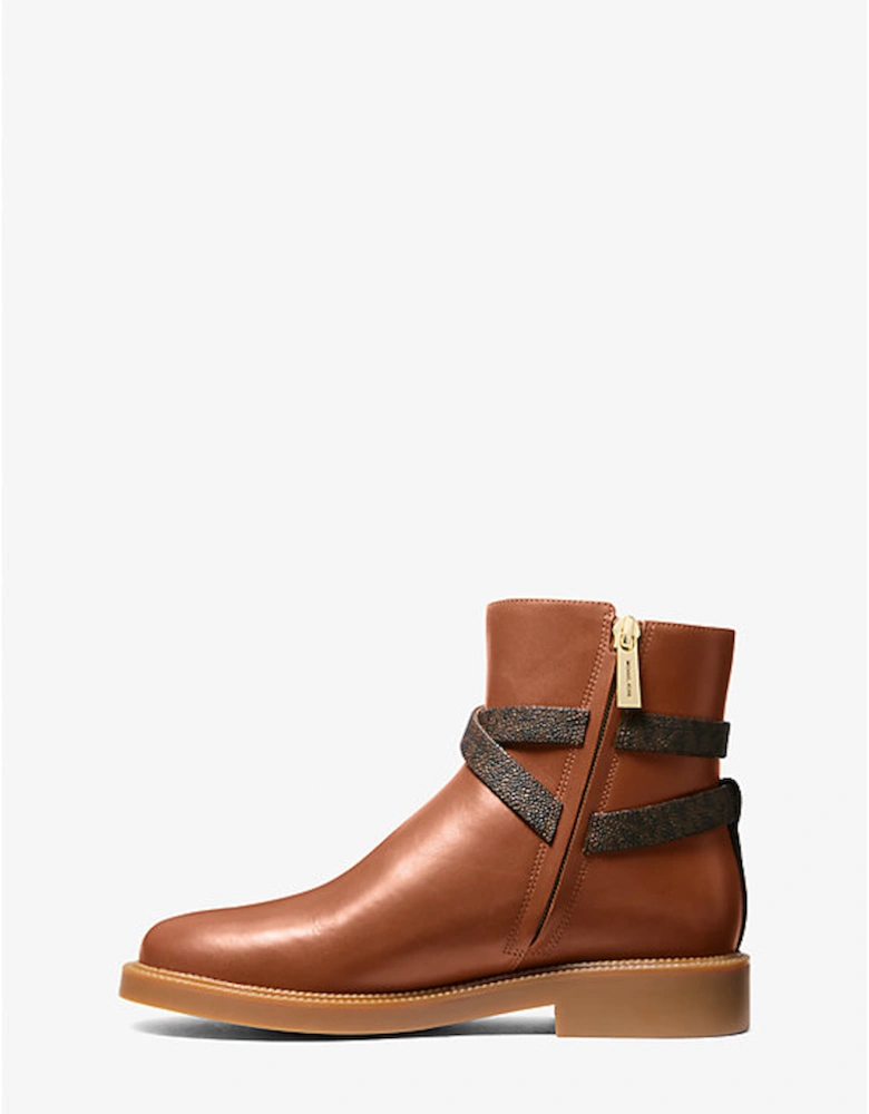 Abigail Leather and Signature Logo Trim Ankle Boot