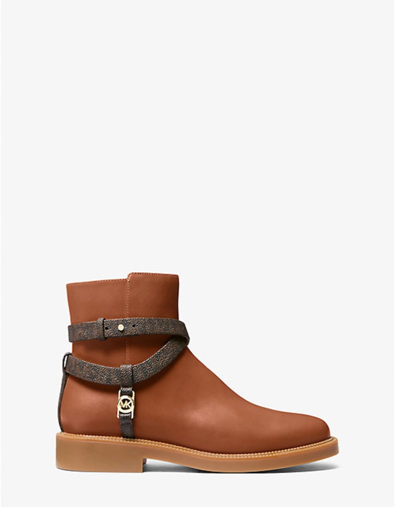 Abigail Leather and Signature Logo Trim Ankle Boot