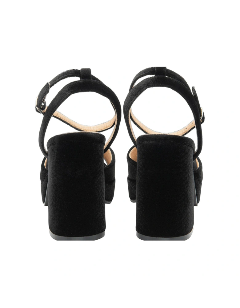 Surina Velvet Platform Heels - Black