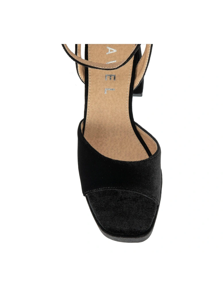 Surina Velvet Platform Heels - Black