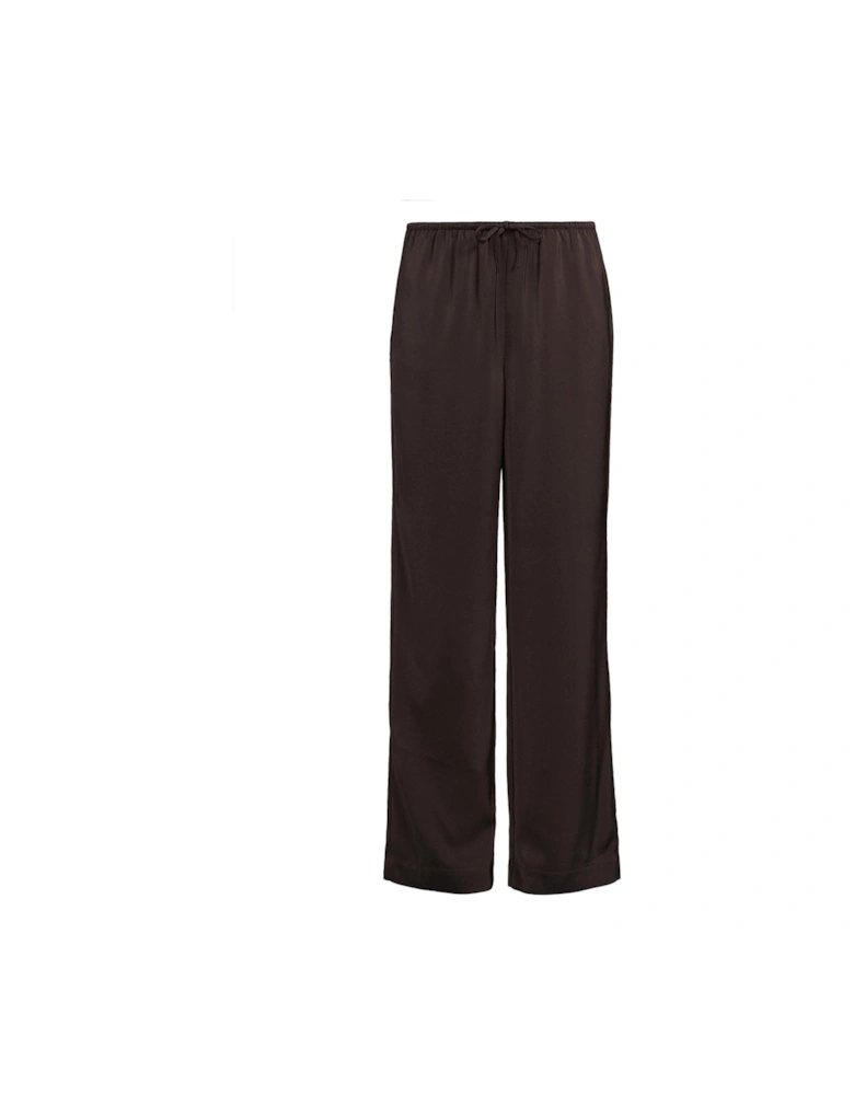 Matte Satin Trousers - Brown