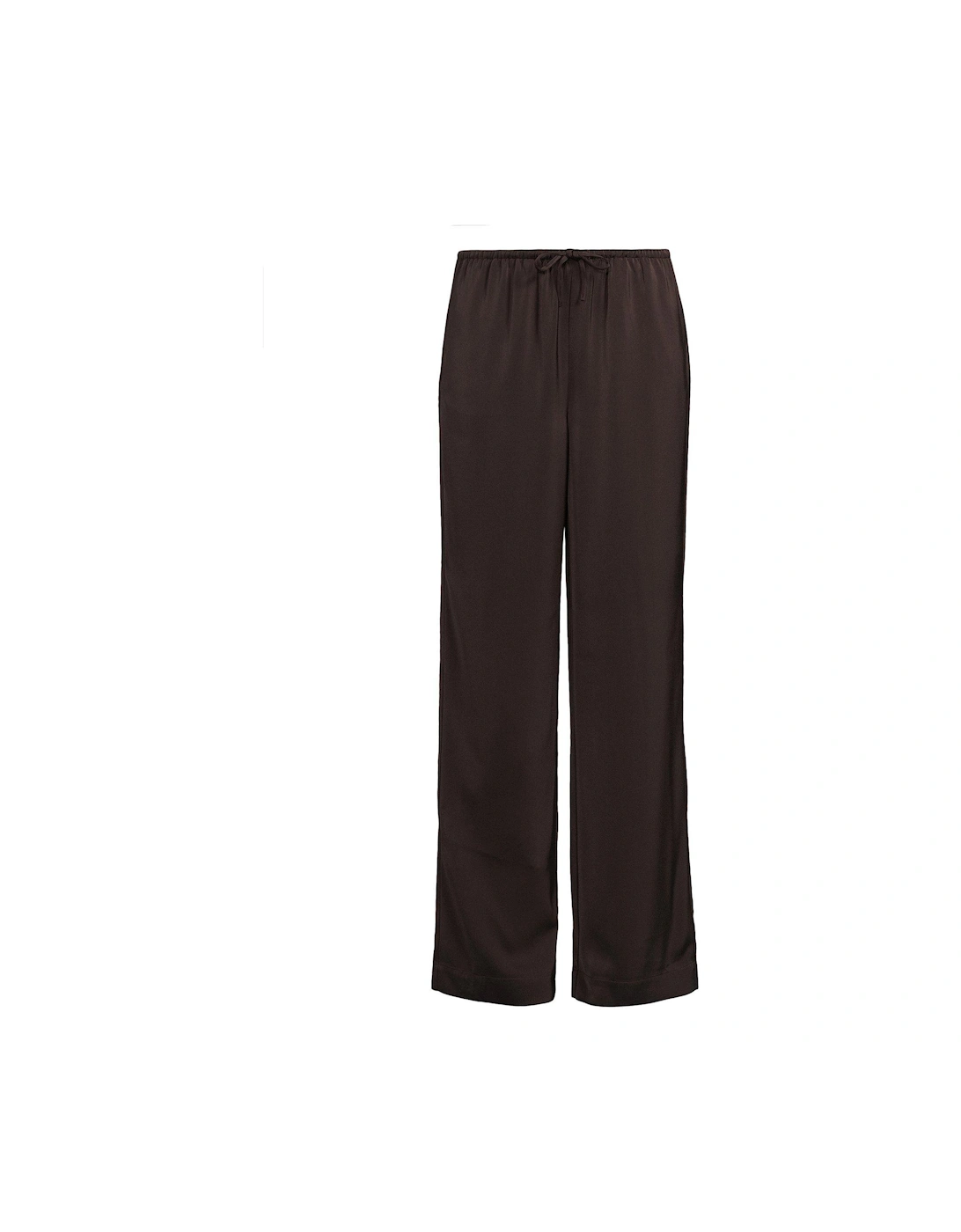 Matte Satin Trousers - Brown