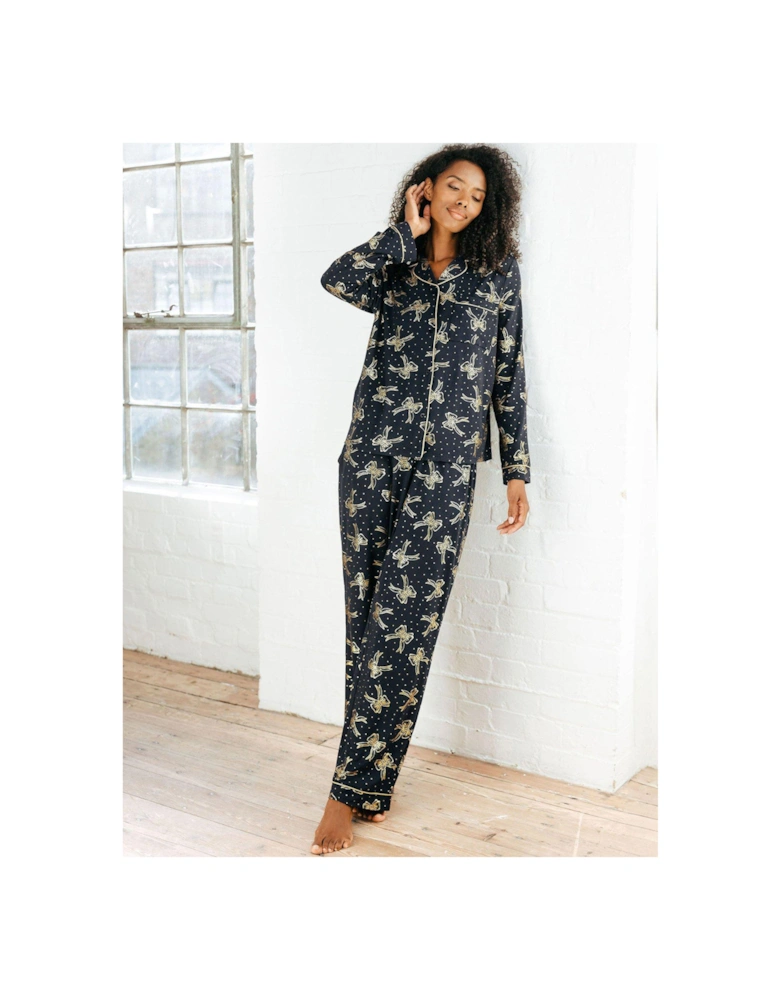 Button Up Long Set - Poly - Navy