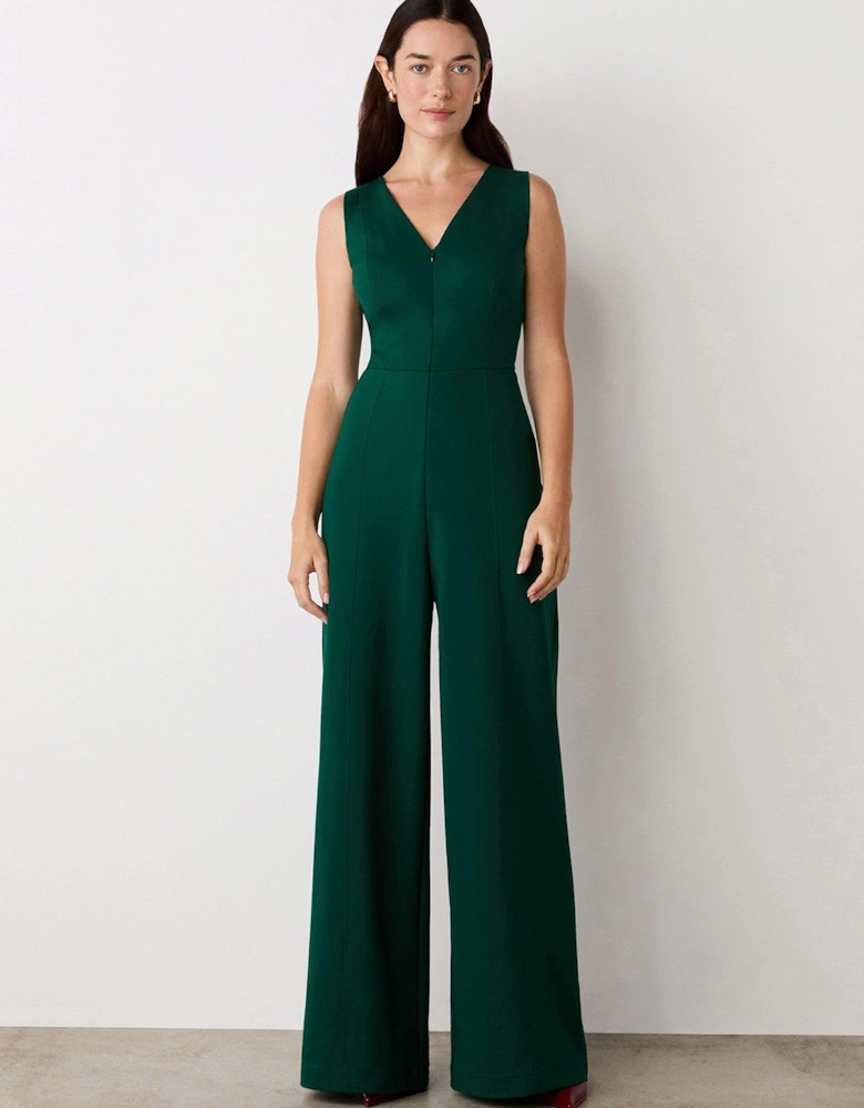 Effie Ponte Jersey Jumpsuit - Green