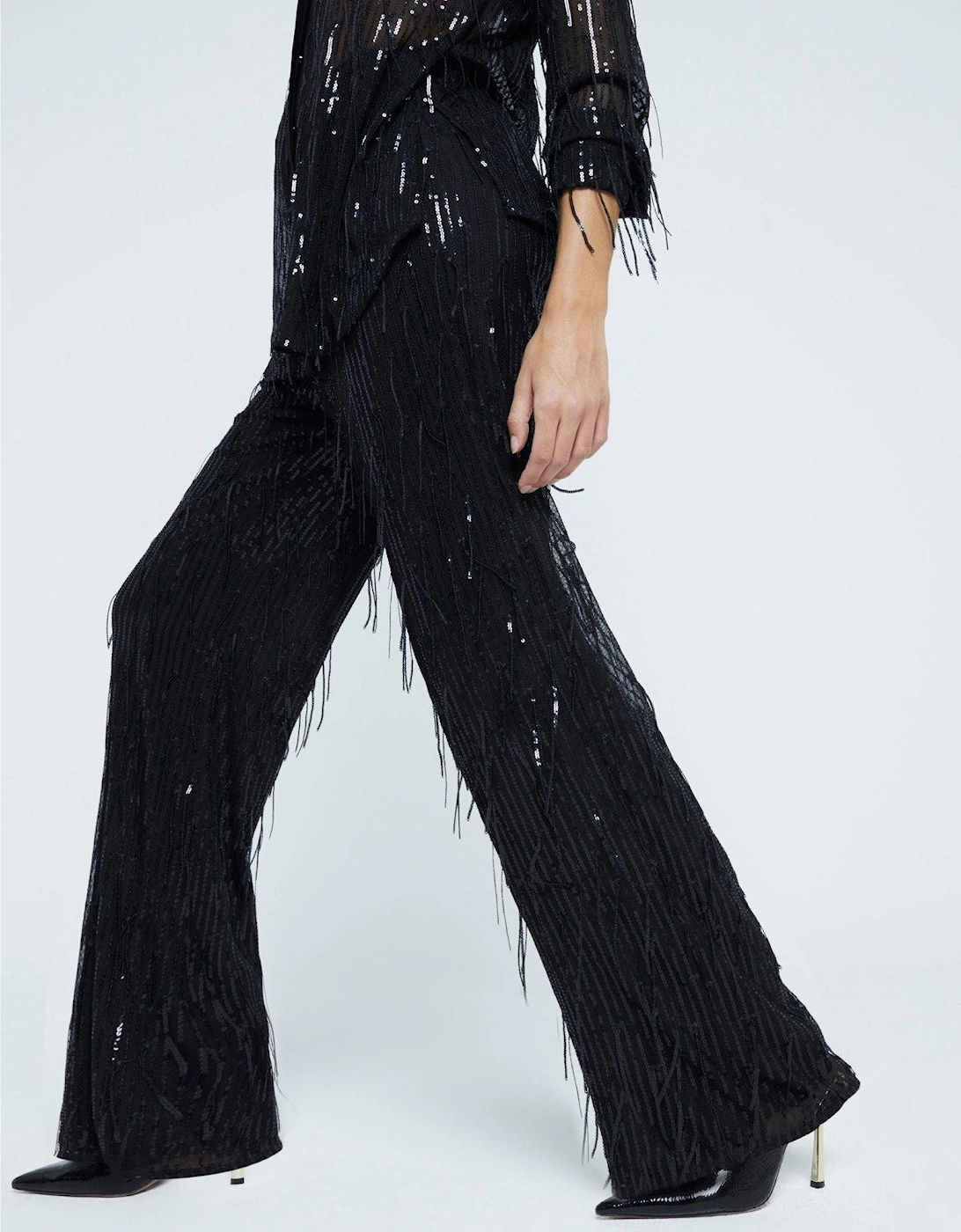 Tailored Beaded Lace Trouser - Black, 6 of 5