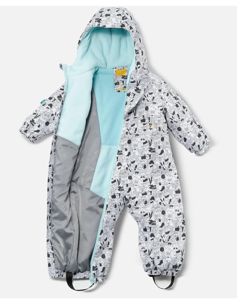 Kids Warm 500 Warm Lugiklip Baby Ski Suit - Grey 