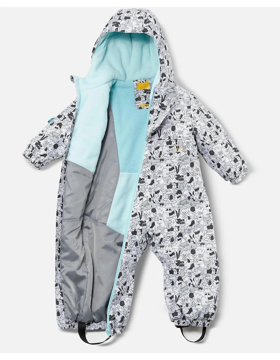 Kids Warm 500 Warm Lugiklip Baby Ski Suit - Grey 