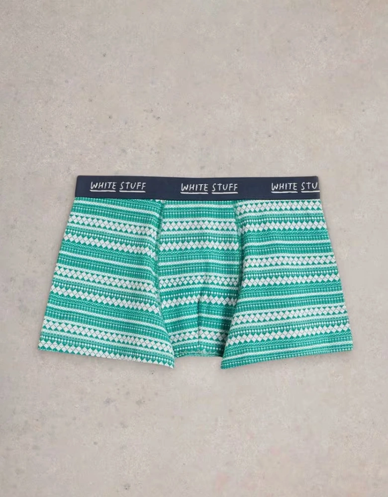 Men's Boxers In A Crackers Teal Print