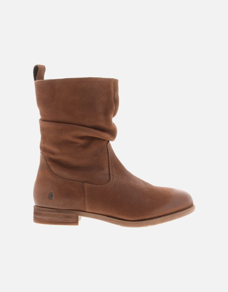 Womens Boots Biker Emilia Leather Zip tan UK Size