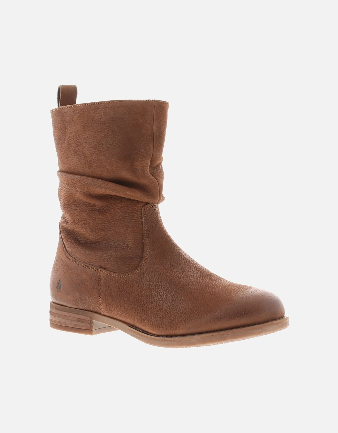 Womens Boots Biker Emilia Leather Zip tan UK Size, 6 of 5