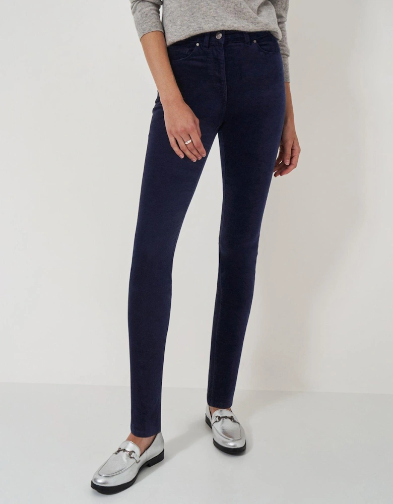 Velvet Skinny Trousers - Blue