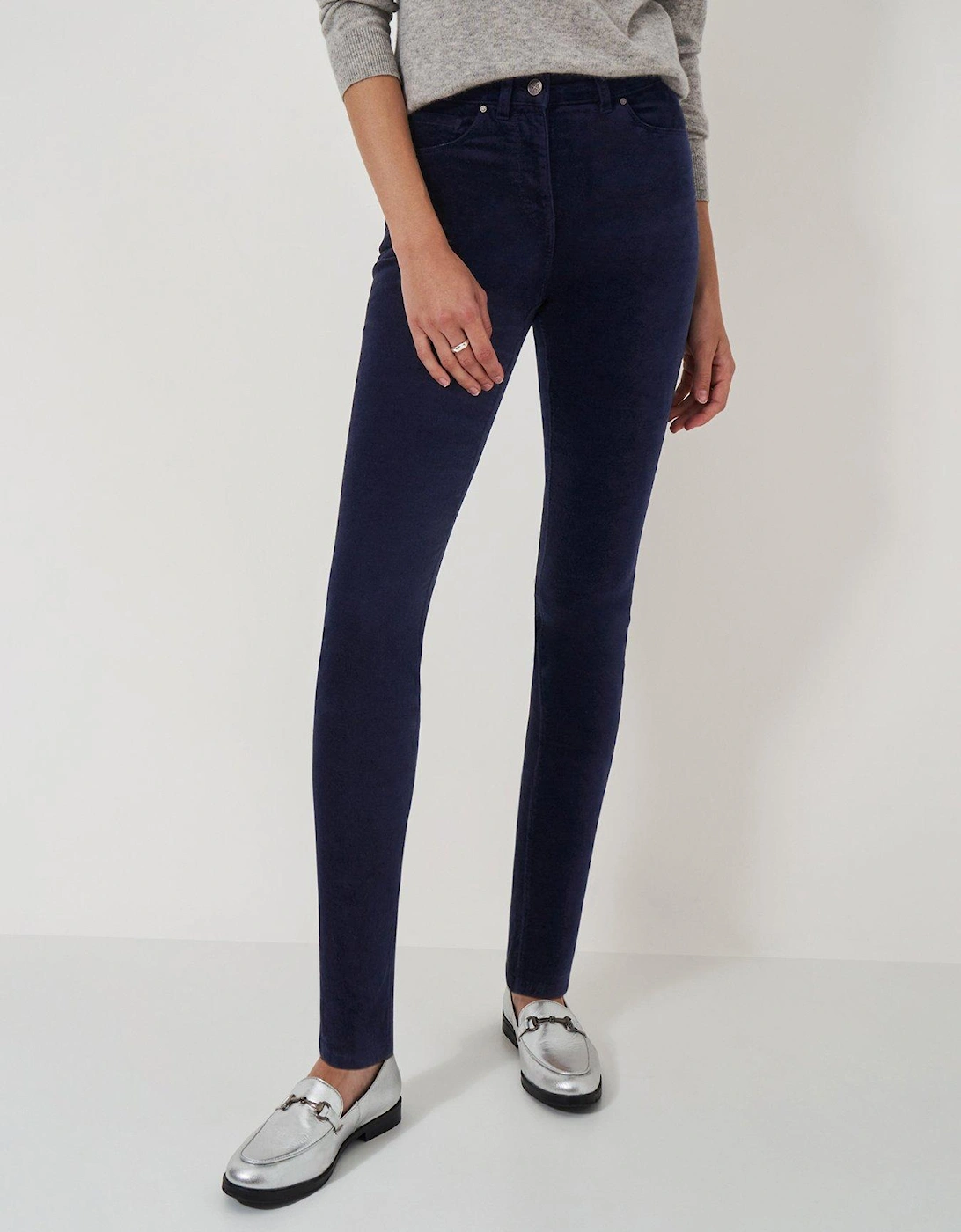 Velvet Skinny Trousers - Blue, 2 of 1