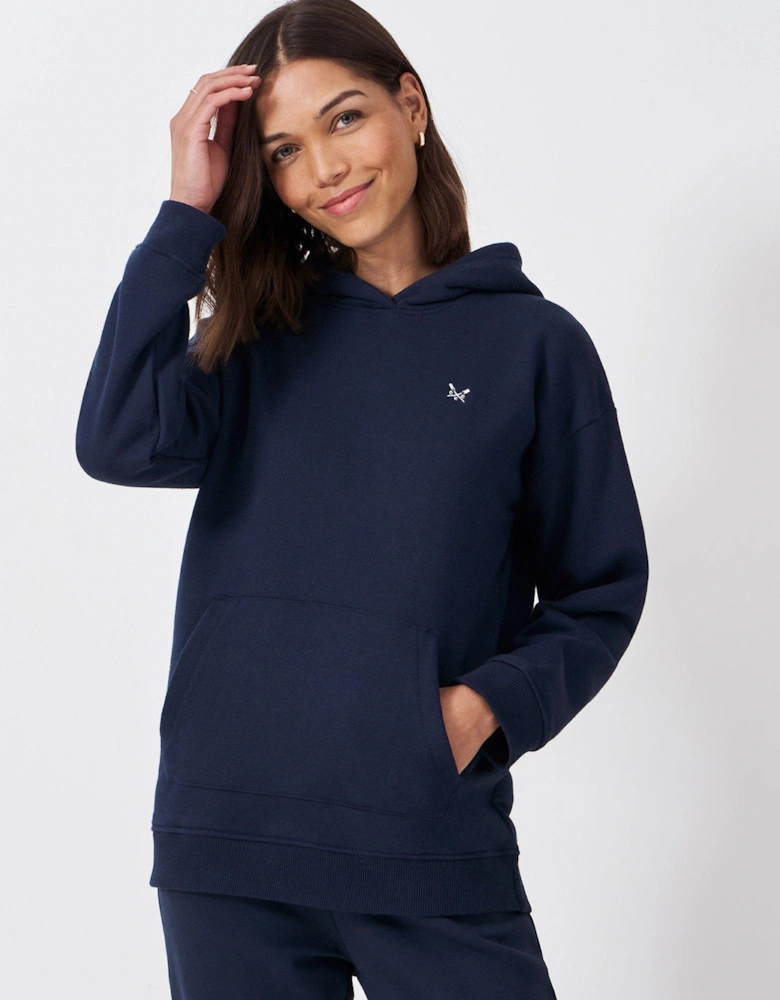 Cotton Blend Hoodie - Blue