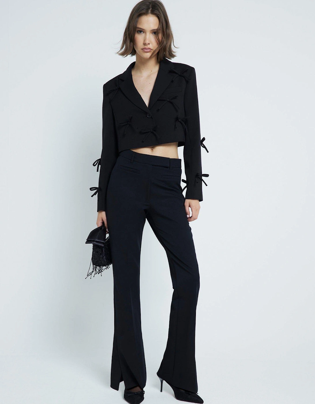 Slim Tailored Flare Trouser - Black, 7 of 6