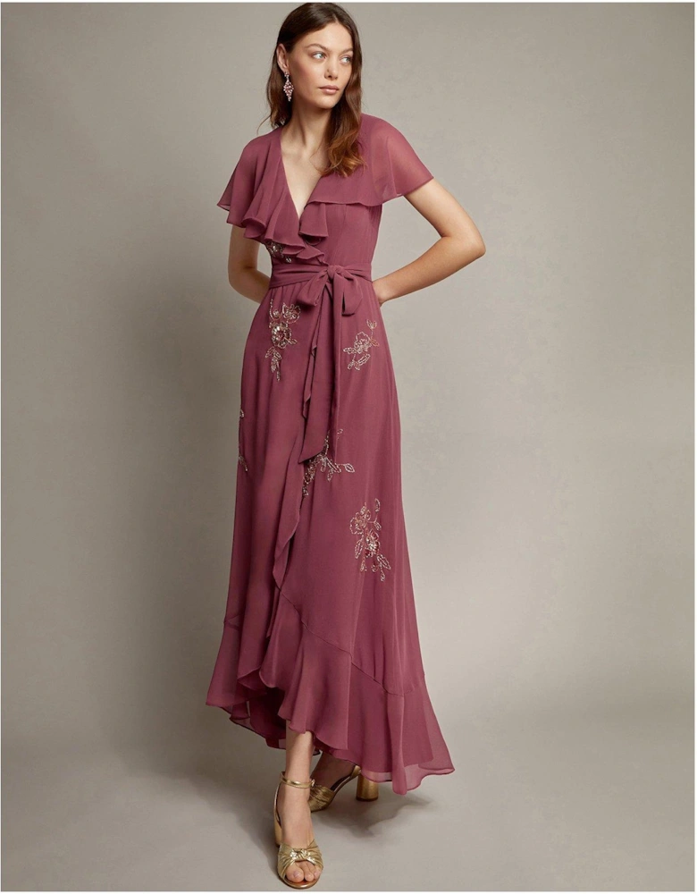 Ausha Wrap Dress Magenta - Pink