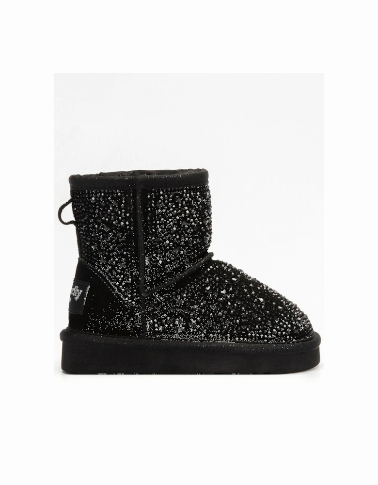 Olivia Embellished Ankle Boot - Black