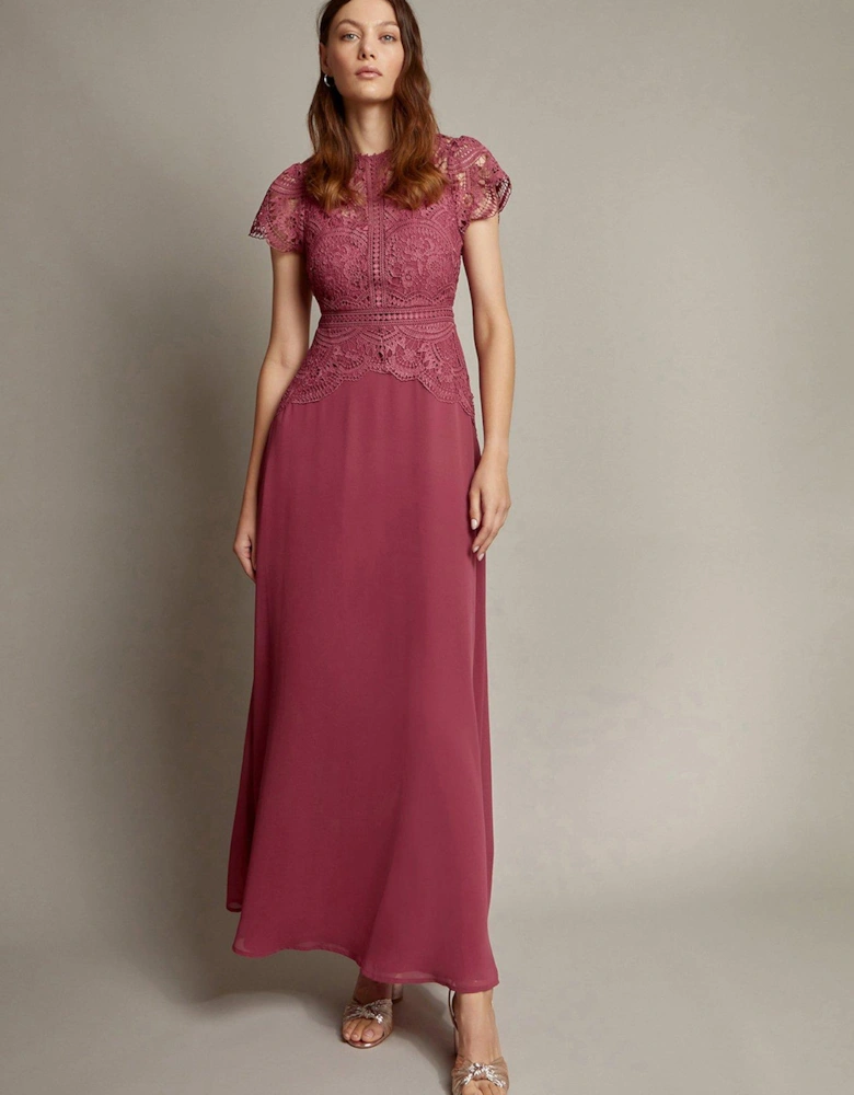 Monica Maxi Dress Magenta - Pink