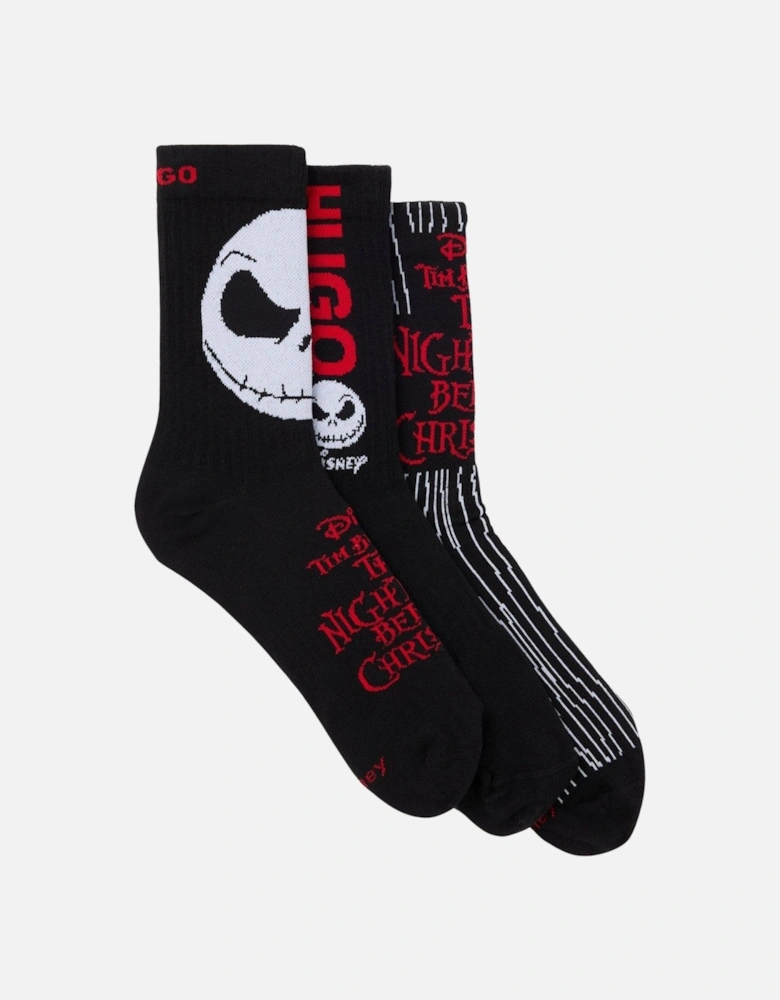 3-Pack "The Nightmare Before Christmas" Sports Socks, Black