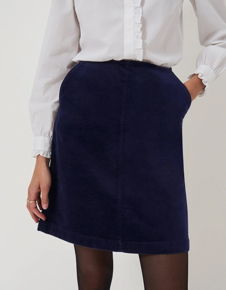 Velvet Mini Skirt - Blue