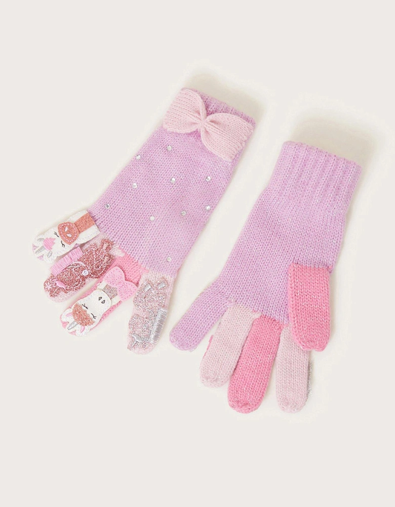 Girl Sparkle Unicorn Novelty Gloves - Multi