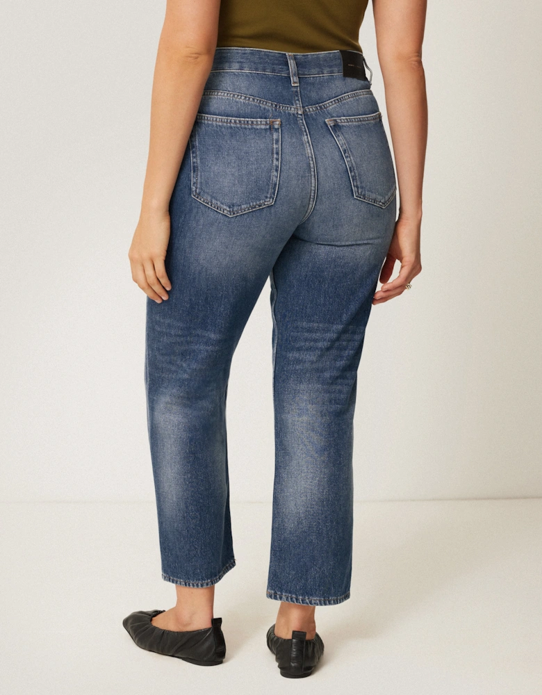 Delmont Cropped Tapered Jean | Blue