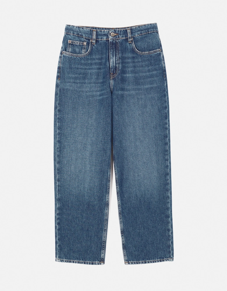 Delmont Cropped Tapered Jean | Blue