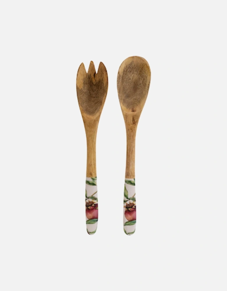 Pomegranate Set of 2 Wooden Fork and Spoon