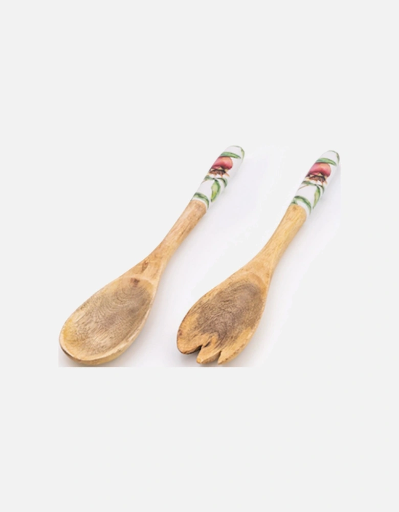 Pomegranate Set of 2 Wooden Fork and Spoon