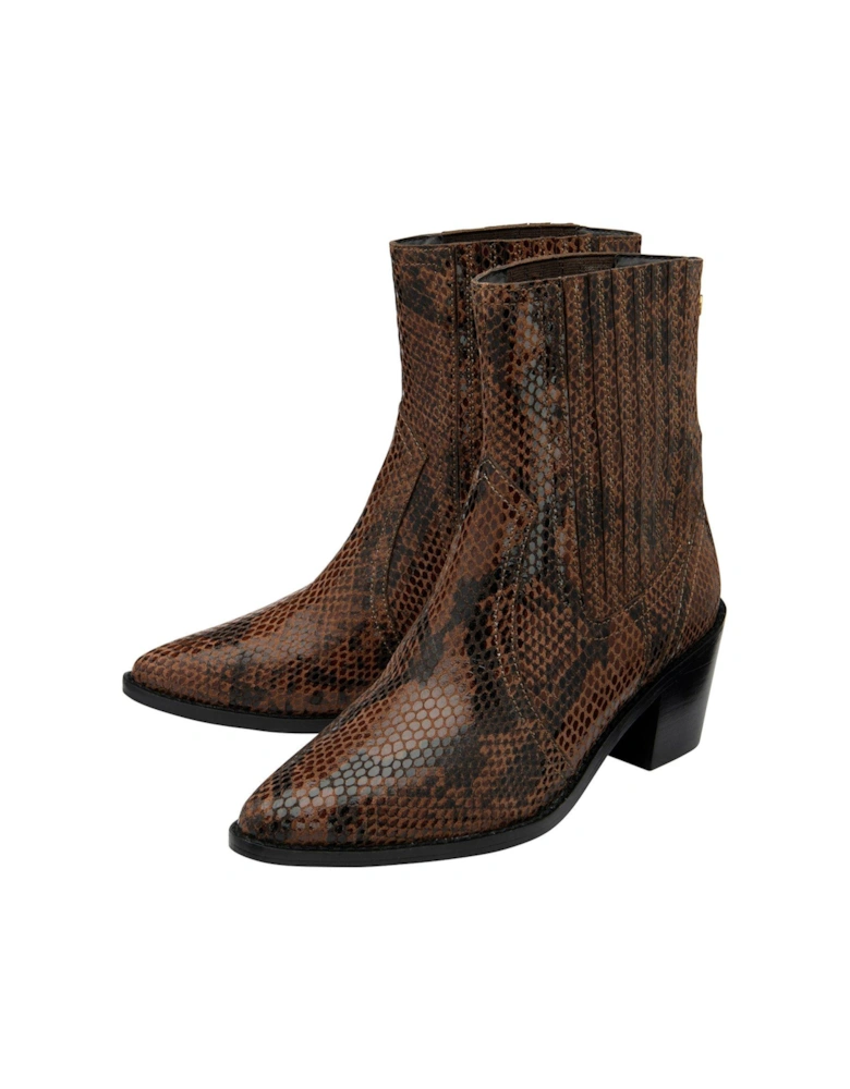 Langton Snake Ankle Boot - Tan