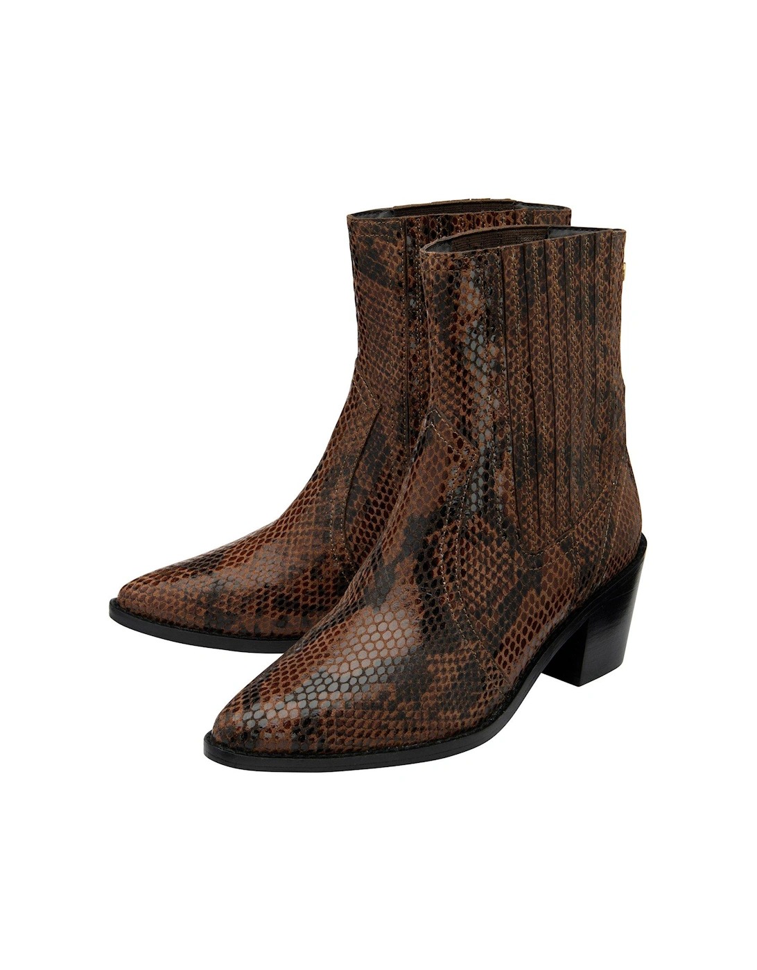 Langton Snake Ankle Boot - Tan