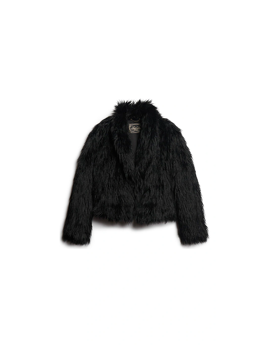 Short Faux Fur Coat - Black