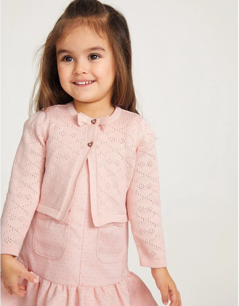 Baby and Toddler Girls Knitted Pink Cardigan