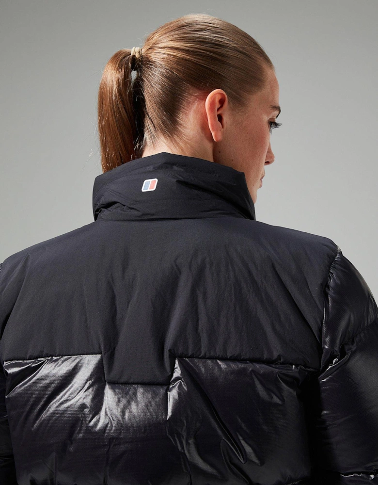 Womens Arkos Reflect Crop Down Jacket - Black